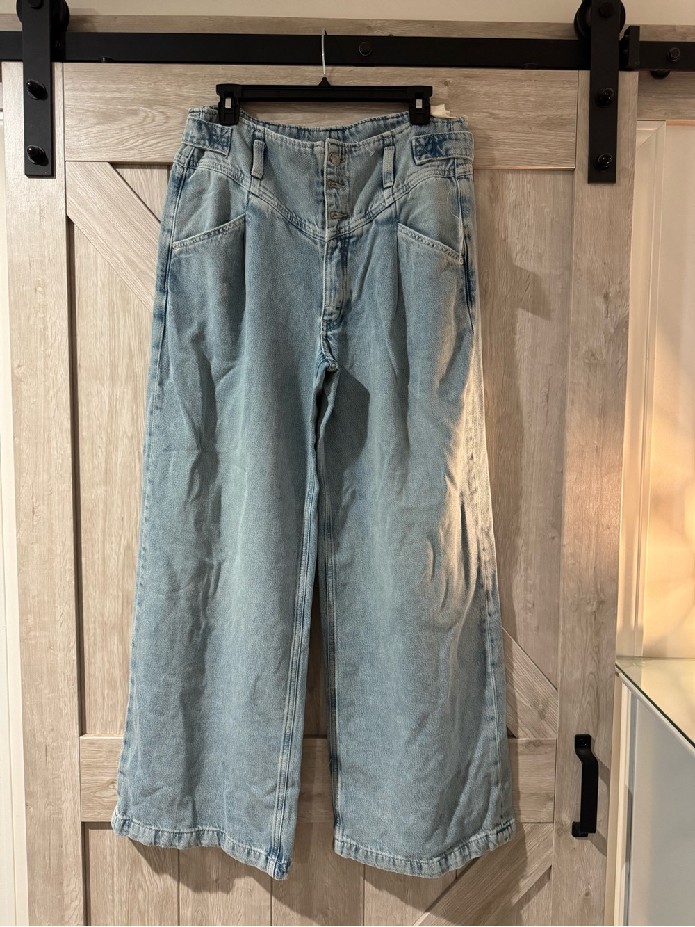 We The Free Light Wash Wide-Leg Jeans